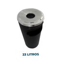 Ver imagem 3 de Cinzeiro Lixeira Plástica 24x50 com Aro Alumínio Preto