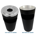 Ver imagem 4 de Cinzeiro Lixeira Plástica 24x50 com Aro Alumínio Preto