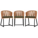 Ver imagem 1 de 3 Cadeiras de Jantar Área Noronha em Alumínio com Pintura Preta Corda Náutica E13 Trama Original