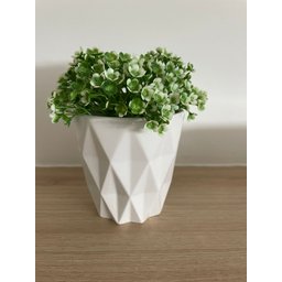 Vaso Cachepot Cerâmica Bca Det Losango 9x9x9cm e Plant Decor - 2
