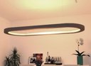 Ver imagem 2 de Lustre Pendente Retangular LED 35w 2700k 100cm em Madeira - Imbuia