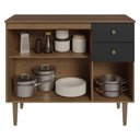 Ver imagem 4 de Balcão Gabinete 3 Portas 1 Gaveta Rustic/preto Gourmet Madesa Rustic/preto