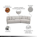 Ver imagem 3 de Sofá Sala de Estar Bipartido Design Moderno 290cm com Almofadas Pés de Ferro Rossi Linho Bege G93 -