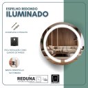Ver imagem 6 de Espelho Redondo 40cm Maquiagem Led Touch Screen - Luz Quente 3000k
