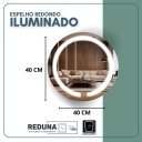 Ver imagem 5 de Espelho Redondo 40cm Maquiagem Led Touch Screen - Luz Quente 3000k