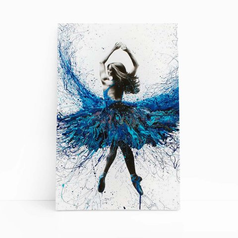 Mulher Vestido Azul Arte Abstrato Quadro Canvas 120x80cm