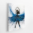 Ver imagem 2 de Mulher Vestido Azul Arte Abstrato Quadro Canvas 120x80cm