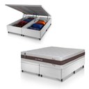 Ver mais imagens de Conjunto Box Baú Branco Mali Bege Molas Ensacadas Queen 158x198x77 - King House