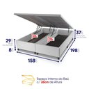 Ver imagem 6 de Conjunto Box Baú Branco Mali Bege Molas Ensacadas Queen 158x198x77 - King House