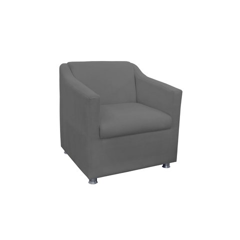Poltrona Decorativa Tilla Suede Cinza - Belliv Decor