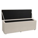 Ver imagem 6 de Kit Cabeceira e Calçadeira Baú King 1,95m Roma Suede Bege - Pallazio
