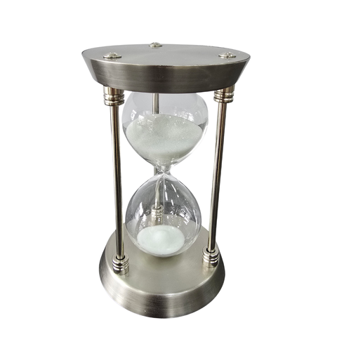 Ampulheta Decorativa - Base Metal- 15 Minutos 15min. - 17cm