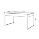 Ver imagem 4 de Mesa Jantar Industrial Filadélfia Amêndoa 137x90cm com 4 Poltronas Brancas Base Cobre Marrom