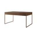 Ver imagem 2 de Mesa Jantar Industrial Filadélfia Amêndoa 137x90cm com 4 Poltronas Brancas Base Cobre Marrom