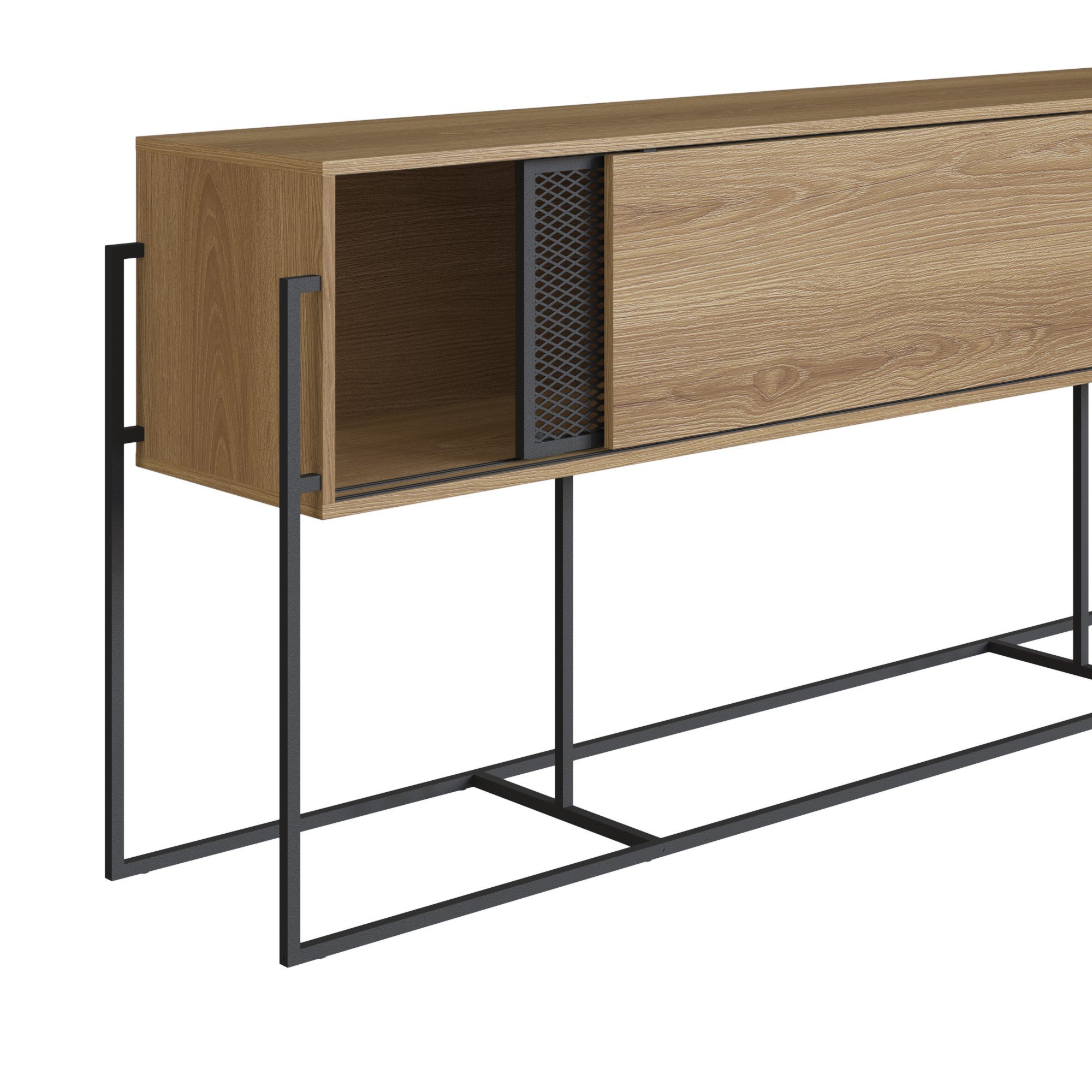 Aparador Buffet Bar York Estilo Industrial 188cm 02 Portas 27901 Artesano - Hanover/preto - 4