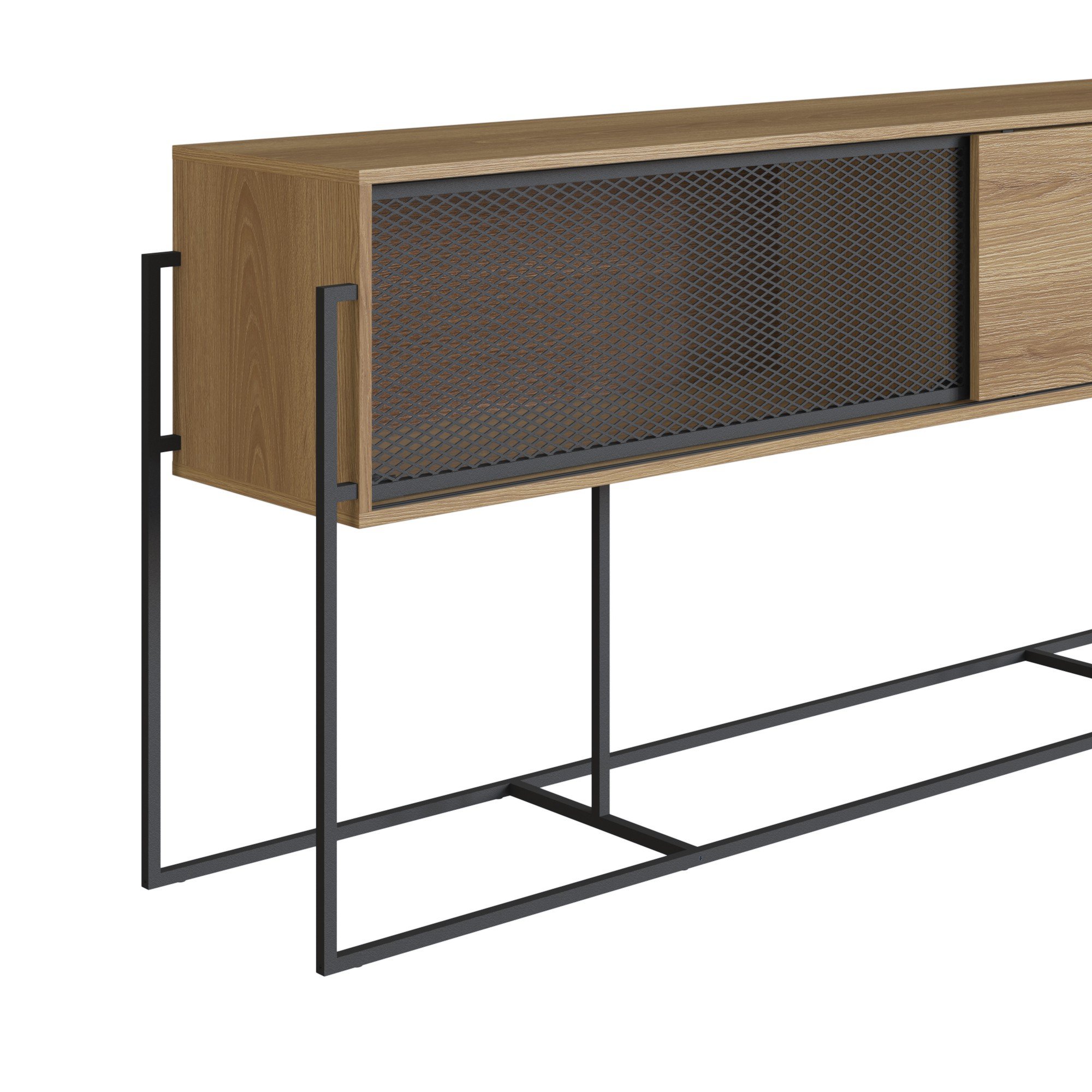 Aparador Buffet Bar York Estilo Industrial 188cm 02 Portas 27901 Artesano - Hanover/preto - 5