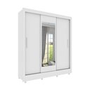 Ver imagem 2 de Guarda Roupa Casal 3 Portas Taiffa 190cm com Espelho e Pés Yescasa Branco/Neve