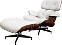 Ver imagem 1 de Poltrona Charles Eames com Puff Couro Natural Branco - 34560