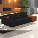 Ver imagem 6 de Sofá Ilha Modular para Sala 252cm com Puff Dublin K01 Veludo Preto Sintético Caramelo - Lyam Decor