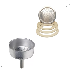 Kit Reparo Funil Filtro e Borrachas para Cafeteira Italiana / Moka de Alumínio - 9 Xícaras