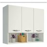 Armário Suspenso Expositor Branco 90cm de 3 Portas - 1