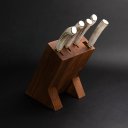 Ver imagem 2 de Cepo Churrasqueiro Sg Inox 3mm- Facas, Chaira e Garfos em Chifre de Cervo Natural