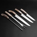 Ver imagem 4 de Cepo Churrasqueiro Sg Inox 3mm- Facas, Chaira e Garfos em Chifre de Cervo Natural