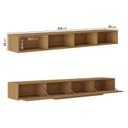 Ver imagem 3 de Rack Suspenso Ripado para TV até 75 Polegadas Planejado 210cm Aruá CabeCasa MadeiraOriginals Marrom Jatobá