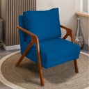 Ver imagem 2 de Poltrona Decorativa para Sala Recepção Consultório Reforçada em Madeira Maciça Shine Suede