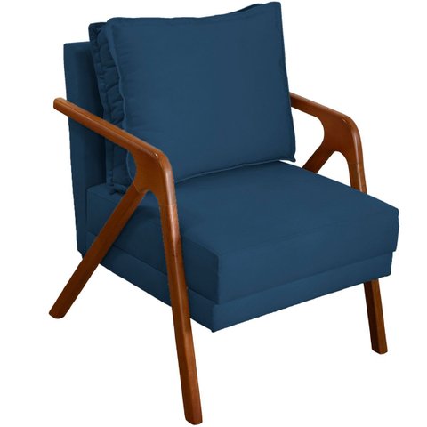 Poltrona Decorativa para Sala Recepção Consultório Reforçada em Madeira Maciça Shine Suede