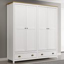Ver imagem 4 de Guarda Roupa Solteiro Topázio 4 Portas e 2 Gavetas Branco-Freijó - Finestra Móveis Branco-Freijó