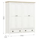 Ver imagem 3 de Guarda Roupa Solteiro Topázio 4 Portas e 2 Gavetas Branco-Freijó - Finestra Móveis Branco-Freijó