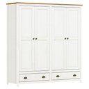Ver imagem 1 de Guarda Roupa Solteiro Topázio 4 Portas e 2 Gavetas Branco-Freijó - Finestra Móveis Branco-Freijó