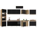 Ver imagem 6 de Armário de Cozinha Modulada de Canto 8 Peças CP09 Balcão com Pia Inox Castanho/Preto - Lumil Lumil M