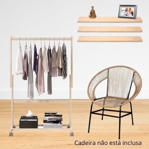 Conjunto Arara Mais Três Suporte Para Closet Compacta - 1