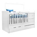 Ver imagem 2 de Berço Multifuncional Cleo com Guarda Roupa Blenda Branco Acetinado – Phoenix