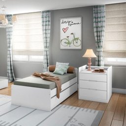 Berço Multifuncional Cleo com Guarda Roupa Blenda Branco Acetinado – Phoenix - 3