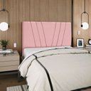 Ver imagem 3 de Cabeceira Estofada Casal Belgica 140 Suede Rosa