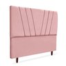 Cabeceira Estofada Casal Belgica 140 Suede Rosa - 4