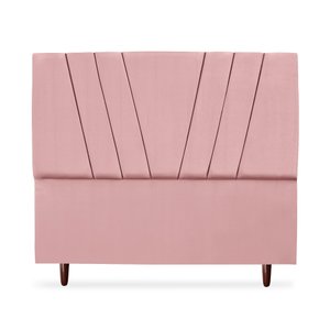 Cabeceira Estofada Casal Belgica 140 Suede Rosa