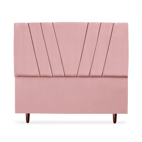 Cabeceira Estofada Casal Belgica 140 Suede Rosa