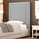 Ver imagem 2 de Cabeceira Cama Box Solteiro Alba 90cm com Frame Bouclé Cinza Claro - Desk Design