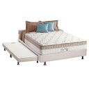 Ver imagem 1 de Cama Box c/Auxiliar Casal: Colchão Anjos Superlastic King Best Clean 28 + Base CRC Courano Branco(