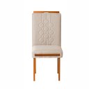 Ver imagem 5 de Kit 2 Cadeiras Estofadas de Jantar Tulipa - Mdf em Linho Pés em Madeira - Vintage Decor - Bege