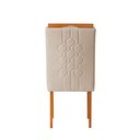 Ver imagem 7 de Kit 2 Cadeiras Estofadas de Jantar Tulipa - Mdf em Linho Pés em Madeira - Vintage Decor - Bege