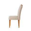 Ver imagem 4 de Kit 2 Cadeiras Estofadas de Jantar Tulipa - Mdf em Linho Pés em Madeira - Vintage Decor - Bege