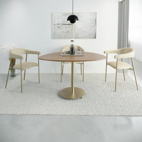 Conjunto 2 Cadeiras de Jantar Joy Tecido Boucle Est.Champ