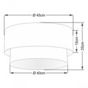 Ver imagem 4 de Plafon Duplo Cilíndrico Vivare Md-3062 Cúpula em Tecido 45x40cm - Bivolt Café-palha 127/220v