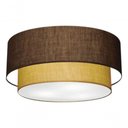 Ver imagem 3 de Plafon Duplo Cilíndrico Vivare Md-3062 Cúpula em Tecido 45x40cm - Bivolt Café-palha 127/220v