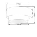 Ver imagem 2 de Plafon Duplo Cilíndrico Vivare Md-3062 Cúpula em Tecido 45x40cm - Bivolt Café-palha 127/220v